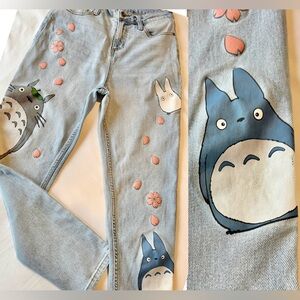 My Neighbor Totoro Studio Ghibli Blue Jeans - waist 14” flat lay
